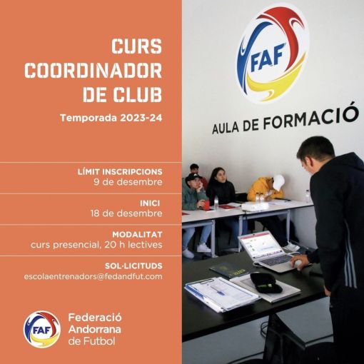 La FAF prepara un curs de coordinador de club